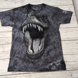 The Mountain T Rex Dark Grey Black Tie Dye T Shirt Men Size Medium